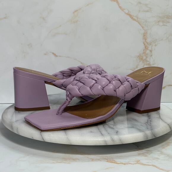 Marc Fisher Shoes - Marc Fisher LTD‎ Norsa Light Purple Braided Heel Sandals 8M Slip-On Block Heel